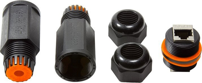 Konektor rrjeti LogiLink NP0081, 2x RJ45, IP67, ngjyrë e zezë