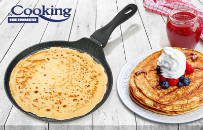 Tigan për petulla Heinner Pancake Pan Black Sand, 28 cm, alumin i derdhur, i zi