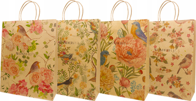 Qese dhurate Incood Gift Bag, 32x42cm, letër kraft, me zogj