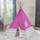 Çadër loje për kalamaj KidKraft Deluxe Play Teepee, me bambu, motiv chevron, rozë gri e bardhë