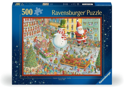 Puzzle Ravensburger Here Comes Christmas, 500 pjesë, 49 x 36 cm, shumëngjyrësh