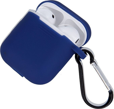 Mbulesa mbrojtëse TelForceOne për Apple AirPods 1/2, silikon, me kapëse, e kaltër e errët