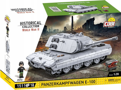 Set ndërtimi COBI Panzerkampfwagen E-100, shkallë 1:28, 37cm, shumëngjyrësh