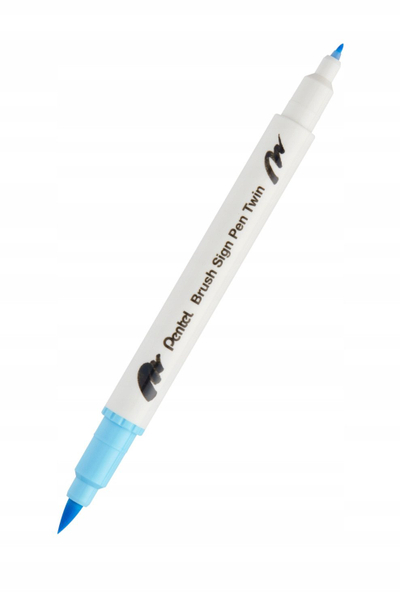 Set brush stilolapsa kaligrafikë Pentel Brush Sign Pen Twin French Riviera, 2 maja, 6 copë, shumëngjyrëshe