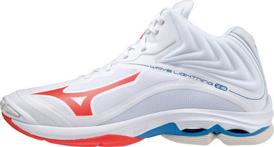 Atlete volejbolli për goca Mizuno për në pallat, Mizuno Wave Lightning Z6 MID, nr. 38.5, të bardha