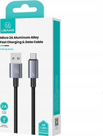 Kabllo USB në Micro USB Usams SJ668USB, 1.2m, 2A, ngjyrë argjendtë