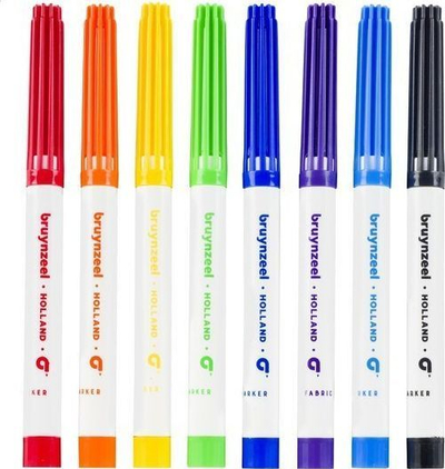 Markera për rroba Bruynzeel Fabric Markers, set me 8 copë, shumëngjyrëshe