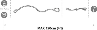 Litar sigurie për vegla Petzl Tooleash S049AA00, i zgjatshëm 120 cm, një masë