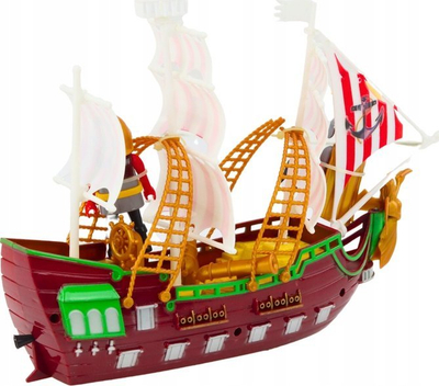 Lodër anije romake Roman Ship, drita dhe zë, me katapultë dhe palma, shumëngjyrëshe