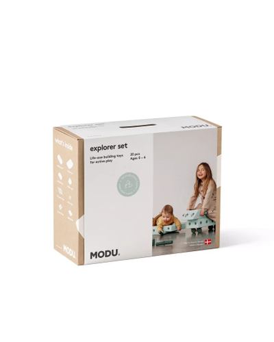 Set ndërtimi për fëmijë MODU Explorer, 15 krijime, Ocean Mint Forest Green