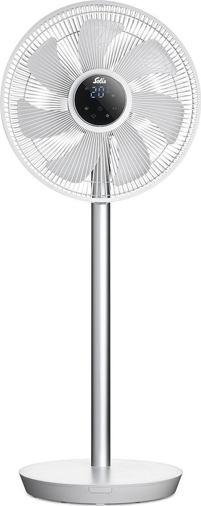Ventilator në këmbë Solis Eco Silent, i qetë, lartësi e rregullueshme, i bardhë