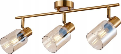 Spot tavan Italux Santia SPL-65342-3-BRO-AMB, 3 spote, metal me xham, ari i ngrohtë