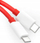 Kabllo karikimi Oppo DL122, USB C në USB C, 1 m, 10A, e kuqe
