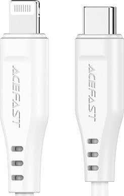 Kabllo Acefast USB C në Lightning, 1.2m, 30W PD, e bardhë