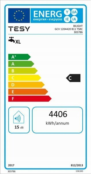 Ngrohës uji elektrik TESY BiLIGHT Bi 120V, 120L, 2000W, i bardhë