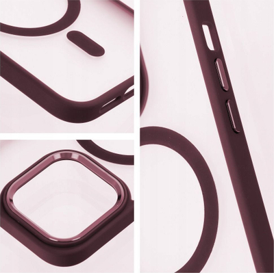 Maskë silikoni MagSafe për iPhone 16 Pro, e tejdukshme, e kuqe