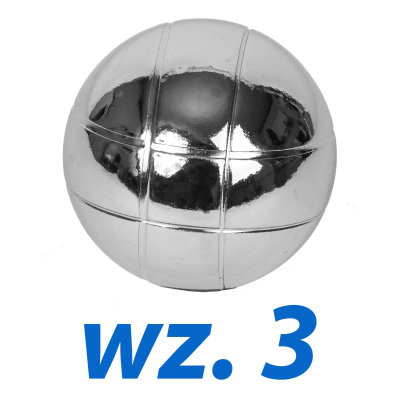Top petankë Enero Game Ball Pattern 3, çelik kromi, Ø73mm, argjendtë