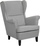 Poltronë Beliani ABSON Wingback, tekstil, këmbë druri, gri