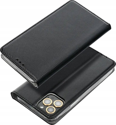 Këllëf magnetik Futera për Samsung Galaxy A25 5G, tip libër, me mbajtëse, i zi