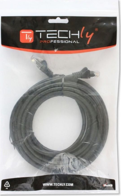 Kabllo rrjeti Techly TechlyPro RJ45 Cat5e, 2m, e zezë