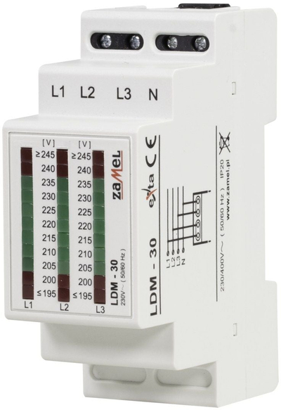 Tregues trefazor tensioni Zamel LDM30, 195–245V, modular, gri