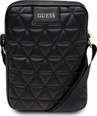 Çantë për tablet Guess Quilted Tablet Bag, 10", lëkurë vegane, e zezë