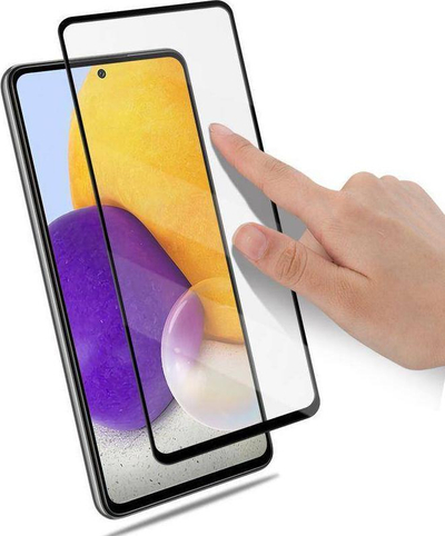 Xham mbrojtës T-Phox Glass 5D, për Samsung Galaxy A72, ngjitje e plotë, kornizë e zezë
