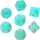Set zarash RPG Rebel Moonstones Jadeite, 7 zare, jeshile me shkëlqim