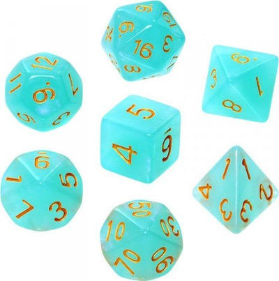 Set zarash RPG Rebel Moonstones Jadeite, 7 zare, jeshile me shkëlqim