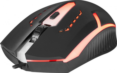 Mашина за глушец Defender Hit MB-601, со USB кабел, RGB осветлување, црна