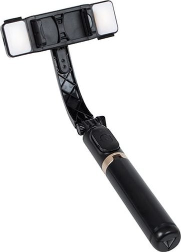 Stabilizues dore gimbal për telefon, selfie stick 78cm, tripod i palosshëm, me drita LED