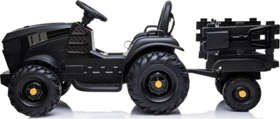 Traktor elektrik për fëmijë, me rimorkio, me drita dhe zë, i zi