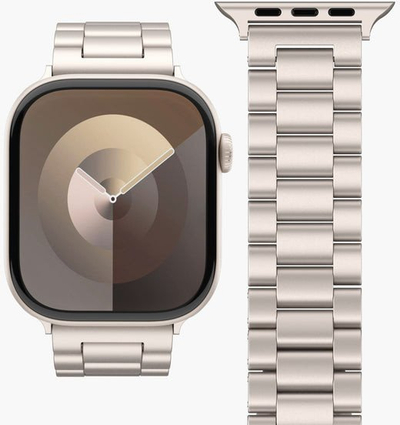 Rrip për orë inteligjente Vonmählen Link Bracelet 2, çelik inox 316L, 44 45 46 49 mm, bezhë