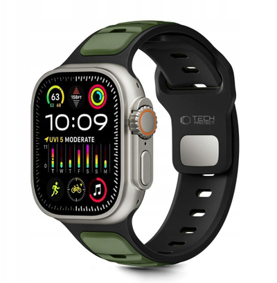 Rrip ore Tech-Protect Iconband Line për Apple Watch, 44 45 46 49 mm, i zi jeshil