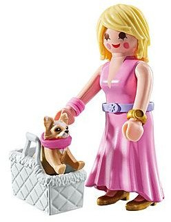 Set ndërtimi Playmobil Lady with Chihuahua and Basket, figurina, shumëngjyrëshe