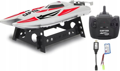 Anije lodër me telekomandë Jamara Capter Speedboat Junior, 32 cm, 2.4GHz, e bardhë e kuqe