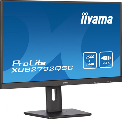 Monitor Iiyama ProLite XUB2792QSC-B5, 27", WQHD, USB-C, i zi