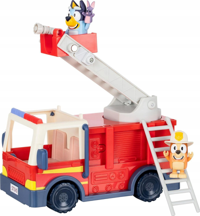 Lojë me figura Bluey Bingo Fire Truck, kamion zjarri lodër, shumëngjyrësh