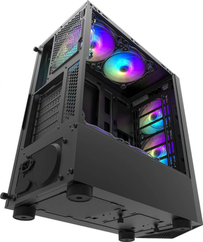 Kasë për kompjuter Darkflash Wavecase Case, e zezë 
