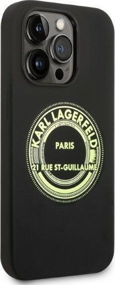Mbrojtëse telefoni Karl Lagerfeld KLHCP14LSRSGRCK, për iPhone 14, silikon, gri