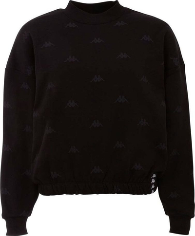 Bluzë sportive për goca Kappa Ignara Sweatshirt W, jakë e ngritur, logo gjithandej, e zezë