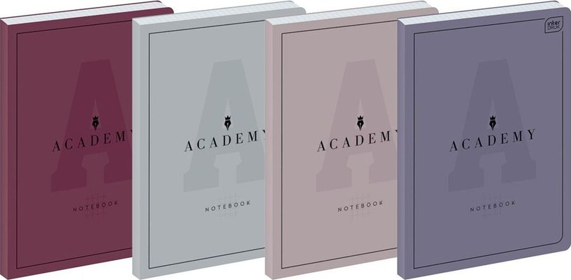 Fletore B5 Academy, 128 faqe, me katrorë, set 5 copë