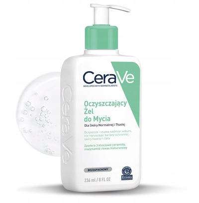 Set për fytyrë CeraVe xhel pastrues 236 ml + krem fytyre 52 ml, për lëkurë të ndjeshme, pa aromë
