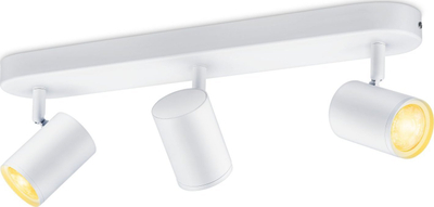 Spot tavani i zgjuar WiZ Imageo, LED RGB 3x4.9W, Wi‑Fi Bluetooth, i bardhë