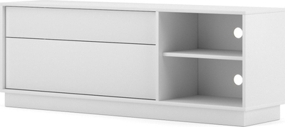 Komodë TV Lamar 1 derë 1 sirtar, 136 x 35 x 51 cm, e bardhë mat