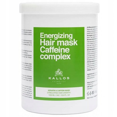Maskë flokësh Kallos Caffeine Complex, për energji me kafeinë, 1000ml