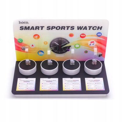Stendë ekspozimi Hoco HN21 për smartwatch, 4 vende, me mbajtëse broshurash, e zezë