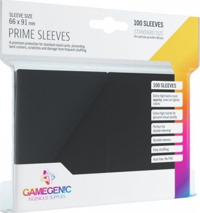 Mbështjellëse kartash Gamegenic, 100 copë 66 x 91 mm, të zeza