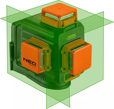 Nivel lazer NEO Tools 360°, rreze 20 m, rreze jeshile, portokalli