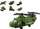 Set kockash Leantoys Helikopter Ushtarak, 1000 pjesë, jeshil ushtarak
